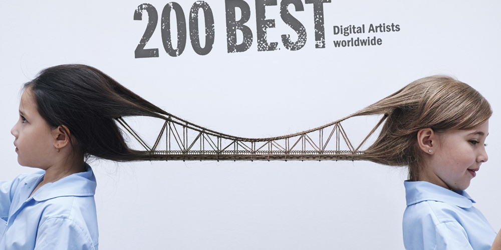 Award winning CGI Banlice print advertising campaign render featuring a stylized hair bridge
