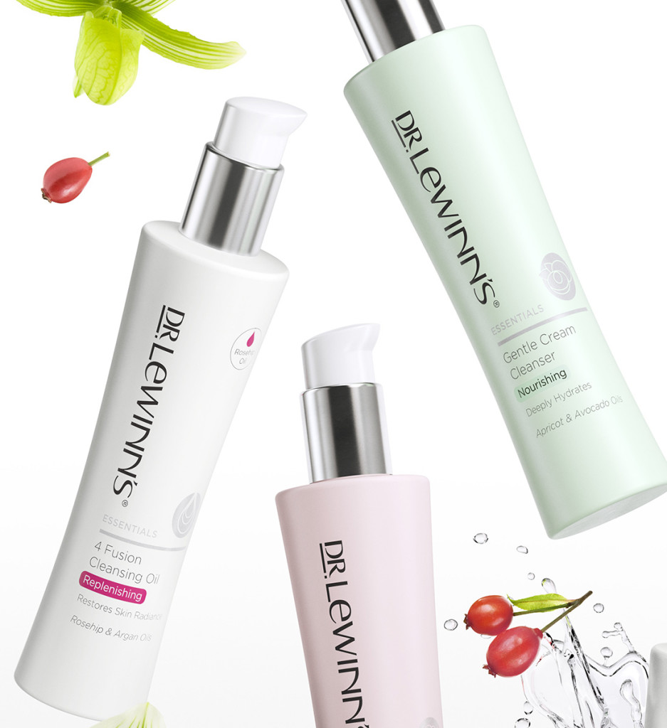 High-end CGI product render closeup showcasing cosmetic bottles